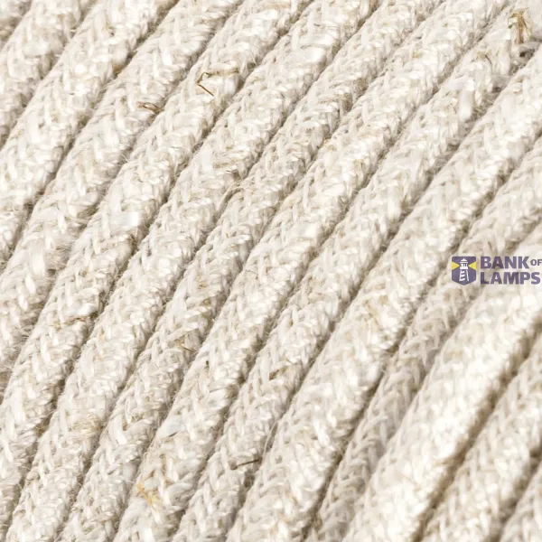 Linen White Melange Textile Cable - The Original Creative-Cables - RN01 round 2x0.75mm / 3x0.75mm image 2