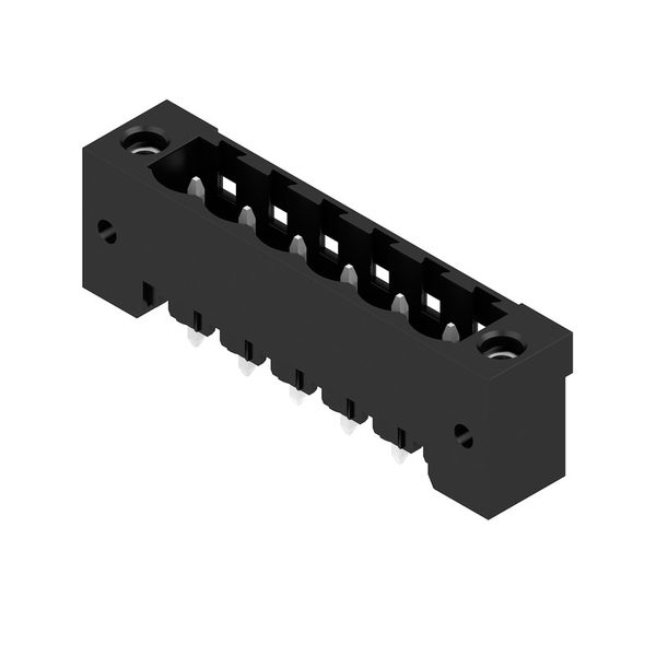 PCB plug-in connector, male header, Flange, THT solder connection, 5.08 mm, Number of poles: 6, 180°, Solder pin length (l): 3.2 mm, tinned, black, Box image 4