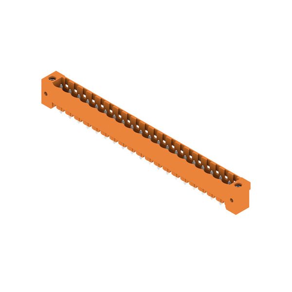 PCB plug-in connector, male header, Flange, THT solder connection, 5.08 mm, Number of poles: 20, 180°, Solder pin length (l): 3.2 mm, tinned, orange, Box image 2