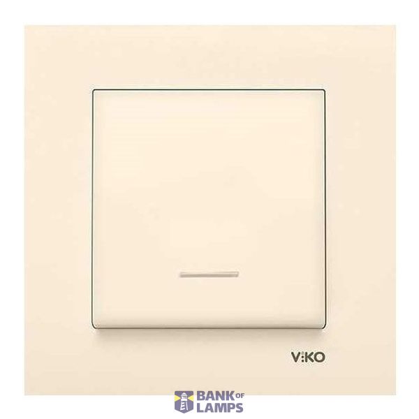 Linnera-Rollina Q C Illuminated Light Switch Beige image 1