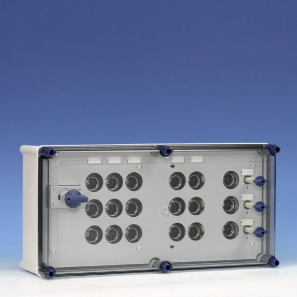 Light+power distribution enclosure 63A 4p 3xDII-5xDII+busbar image 1
