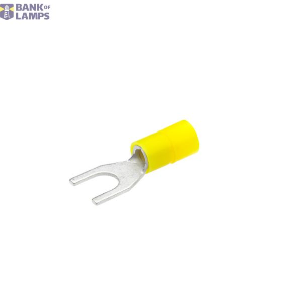 Cable lug with fork crimping, insulated, yellow, 4-6 mm², M5 image 1