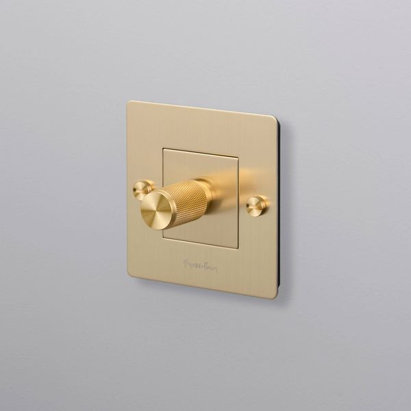EU 1G DIMMER / 100W LED / 2 WAY / CROSS / BRASS image 1