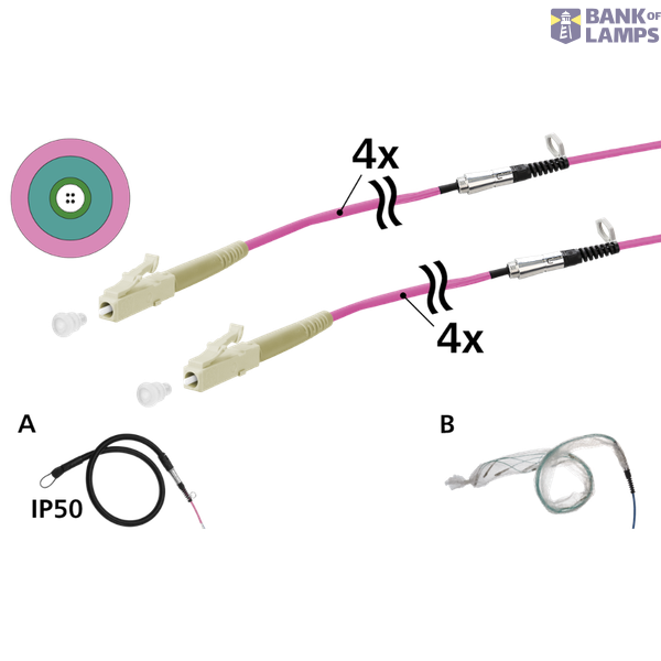 OpDAT VIK Universal cable 4xOM4, LC-LC, 40 m, one-sided pulling aid IP image 3