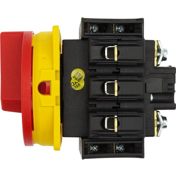 P3-63/EA/SVB/2HI11 Main switch, P3, 63 A, flush mounting, 3 pole, 2 N/O, 2 N/C, Emergency switching off function, With red rotary handle and yellow locking ring image 3