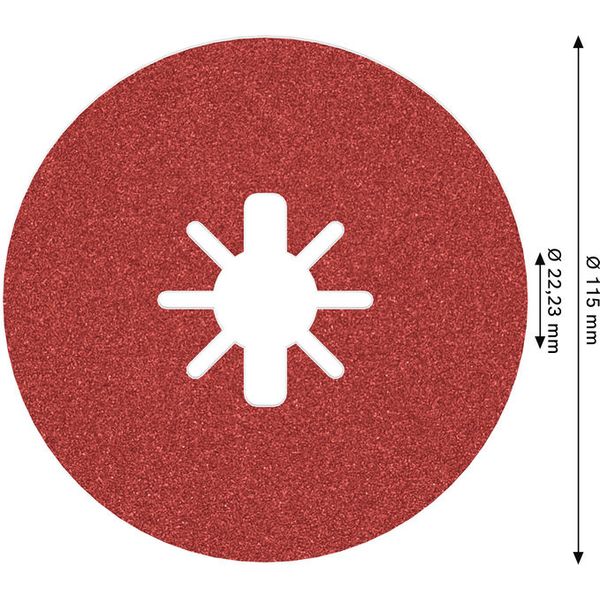 X-LOCK Fibre Disc, 115mm, G100, star hole, R780 Best for Metal + Inox image 2