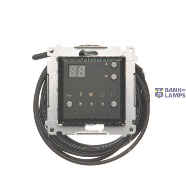 Temperature regulator with dispaly, with outer sensor, black matt image 1