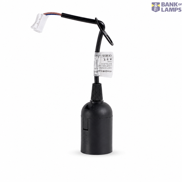 Fast Connection Lamp Holder E27 Black (50pcs Bag) image 1