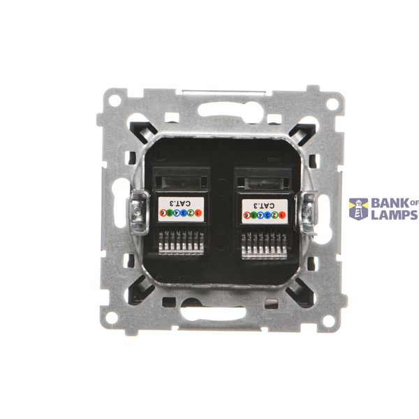 SAT-SAT-RTV double aerial socket, module, white matt image 1