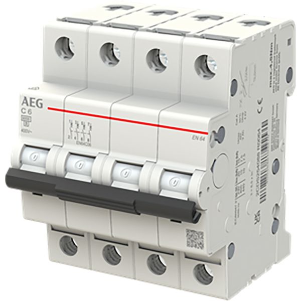 Installatieautomaat 4P C Kar. 6A, 6kA image 1