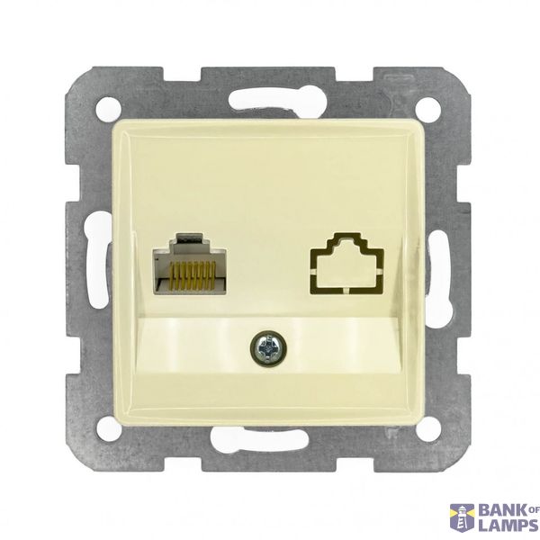 Linnera-Rollina One Gang Data Socket (CAT5) Beige image 1