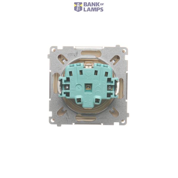 IP44 single socket outlet with frame seal - same color flap&frame, module, 16A, quick connection, white matt image 1