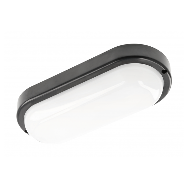 LED luminaire KODO, 18 W, 1620 lm, 4000K, AC180-250V, IP54, IK08, oval, black image 1