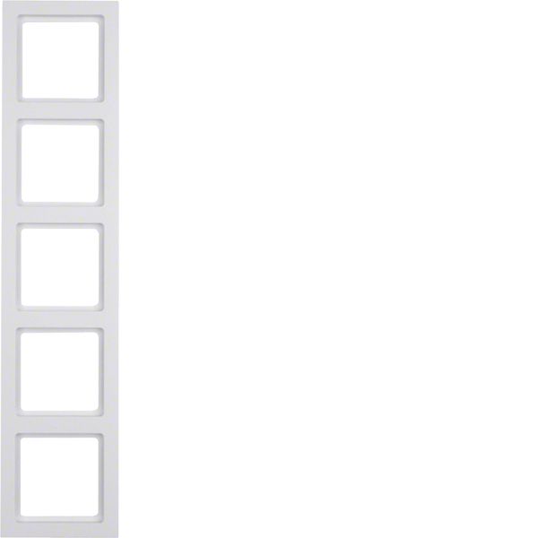 Frame 5gang vertical, labelling field, Q.3, polar white velvety image 1