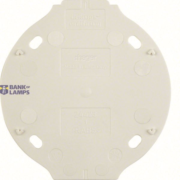 Base plate, fire-resistant, 1-v, Series 1930 polar white image 1