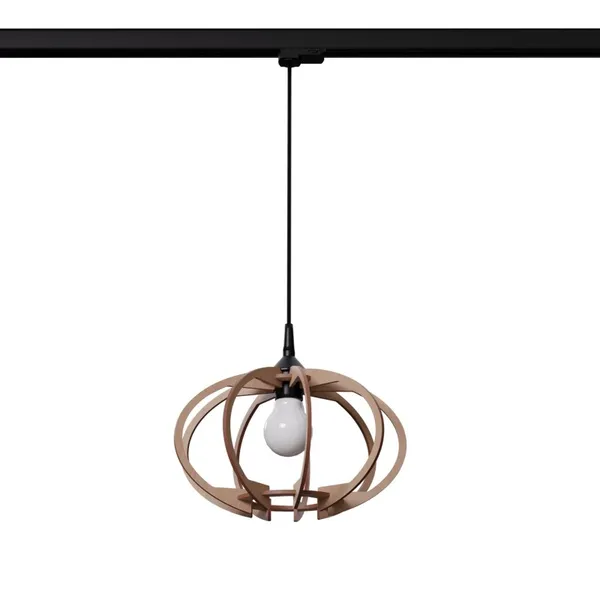 HANGING LAMP 3 PHASE MANDELINO NATURAL WOOD E27 3000K 7.5W 620LM image 1