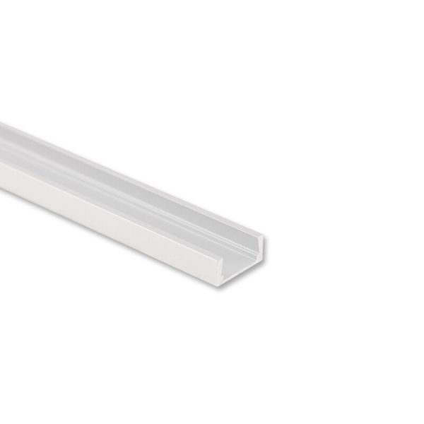 Attached aluminum profile PG2 16x8mm without diffuser white 2m image 1