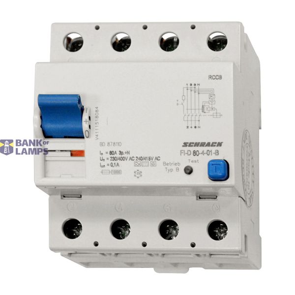 Residual current circuit breaker 80A, 4-pole, 100mA, type B image 1