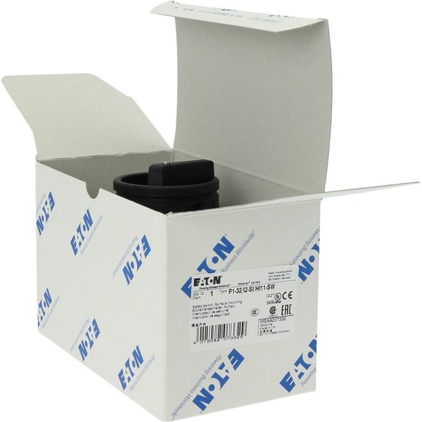 P1-32/I2-SI/HI11-SW Safety switch, P1, 32 A, 3 pole, 1 N/O, 1 N/C, STOP function, With black rotary handle and locking ring, Lockable in position 0 with cover interlock, image 42