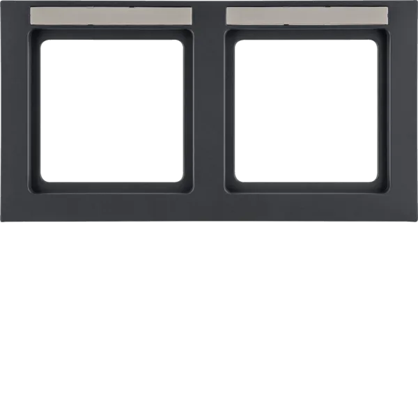 Frame, 2-fold low for channels, Berker Q.9, anthracite velvet image 1