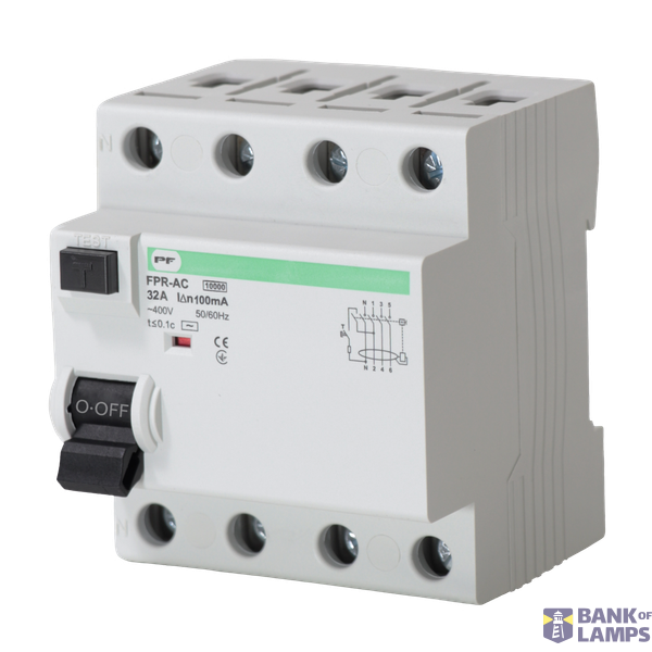 Residual current circuit breaker FPR-AC 4P 32A 0,1A AC-type image 1