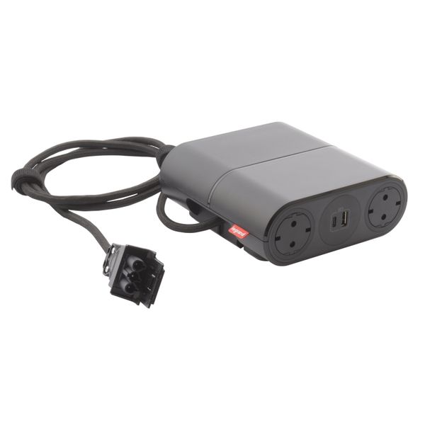 Link'On extension 4 sockets 2P+E SCH  2 USB A+C with 1,5m cord Wieland plug image 1