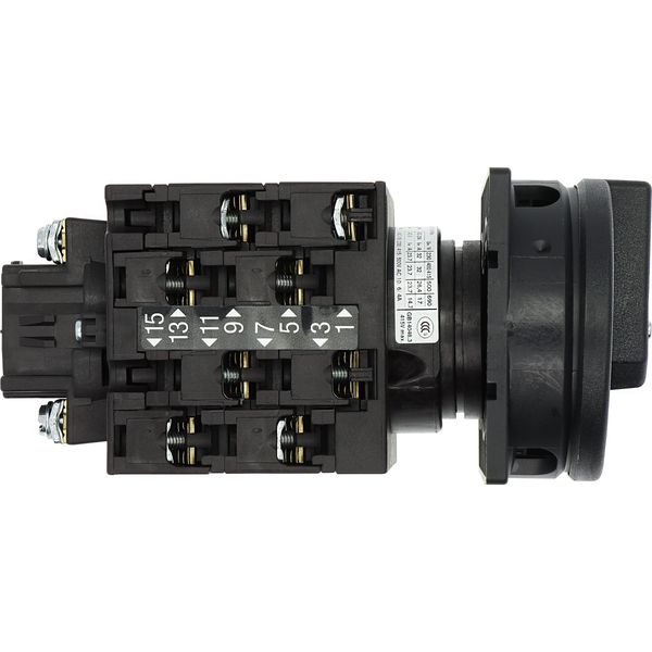 T3-4-15682/EA/SVB-SW Main switch, T3, 32 A, flush mounting, 4 contact unit(s), 6 pole, 1 N/O, 1 N/C, STOP function, With black rotary handle and locking ring, Lockable in image 23