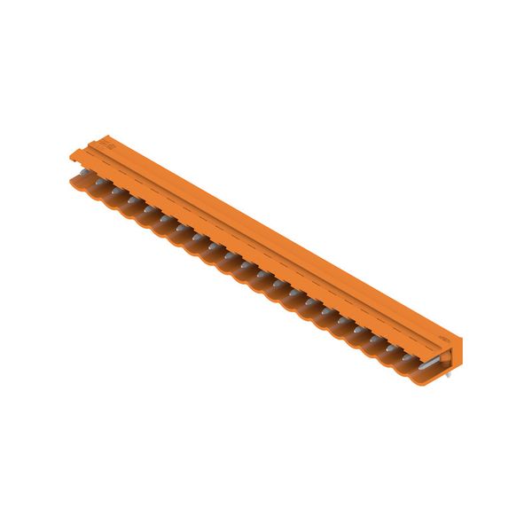 PCB plug-in connector, male header, open side, THT solder connection, 5.00 mm, Number of poles: 22, 90°, Solder pin length (l): 3.2 mm, tinned, orange, Box image 4