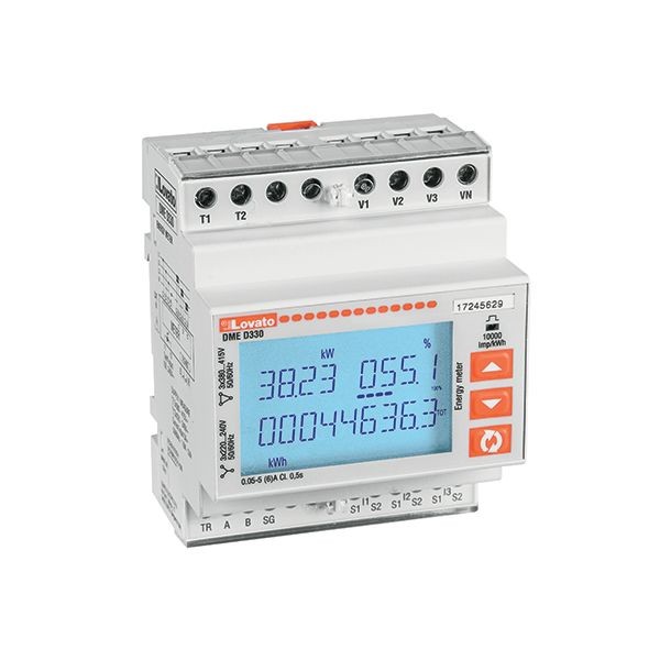 Energy meter, three-phase with or without neutral, non expandable, connection by CT /5A secondary, 4U, RS485 interface, multi-measurements image 1