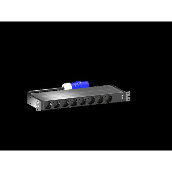 PDU basic 16A/1P CEE 8xCEE7/3 earthing-pin, CEE 7/3: 8 x earthing-pin image 1