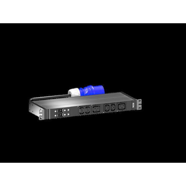 PDU basic 32A/1P CEE 4xC13+2xC19, WHD: 44x450x70, IEC 60320: 4 x C13, 2 x C19 image 1