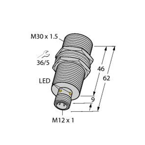 Inductive Sensor With Extended Switching Distance   BI15U-MT30-AN6X-H1141 image 1