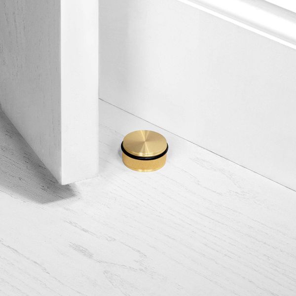 DOOR STOP / FLOOR / CROSS / BRASS image 1