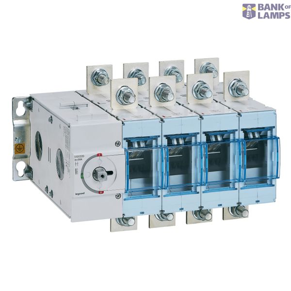 Manual source changeover DSX size 2 320A 4 poles - Rated current = 250A - for mounting on plate image 2