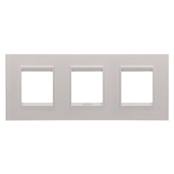 LUX INTERNATIONAL PLATE - IN METAL - 2+2+2 MODULES HORIZONTAL - MONOCHROME NATURAL BEIGE - CHORUSMART image 1