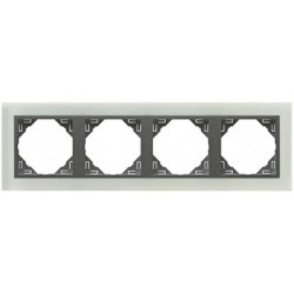 FOUR-GANG FRAME CRISTAL/GRAY image 1