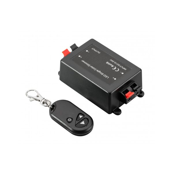 Dimmer with remote control, DC12-24V, 8A, max. 90-180 W, black image 1