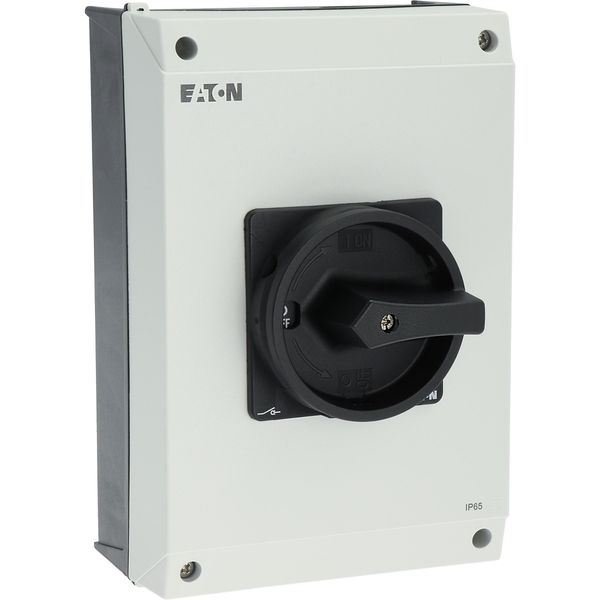 P3-63/I4/SVB-SW/HI11 Main switch, P3, 63 A, surface mounting, 3 pole, 1 N/O, 1 N/C, STOP function, With black rotary handle and locking ring, Lockable in the 0 (Off) posit image 32