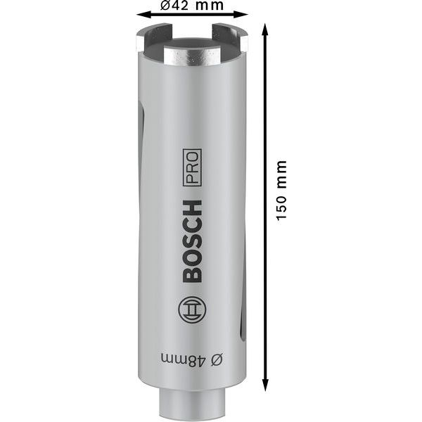 Diamond dry core cutter G 1/2" 48 mm, 150 mm, 3 segments, 7 mm image 2