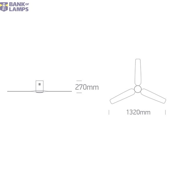 WHITE WOOD WHITE CEILING FAN 35W LED 22W CCTV IP20 230V image 2
