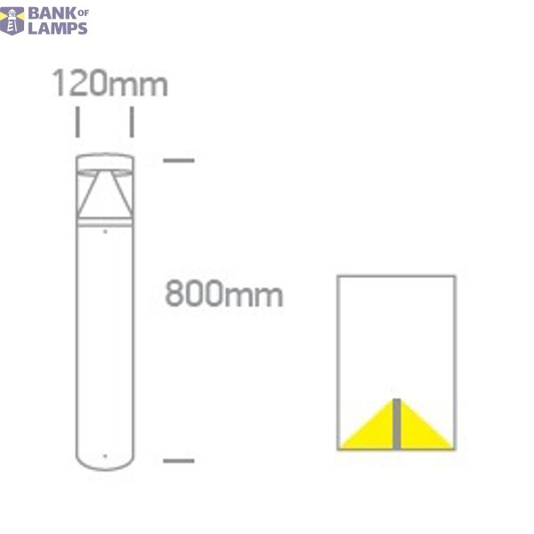 ANTHRACITE LED BOLLARD 80cm 12W WW IP65 230V image 2