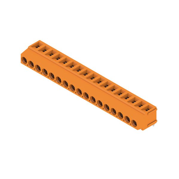 Printed circuit board terminals, 5.00 mm, Number of poles: 17, 180°, Solder pin length (l): 3.5 mm, tinned, orange, Clamping yoke connection, Clamping range, max. : 2.5 mm², Box image 3