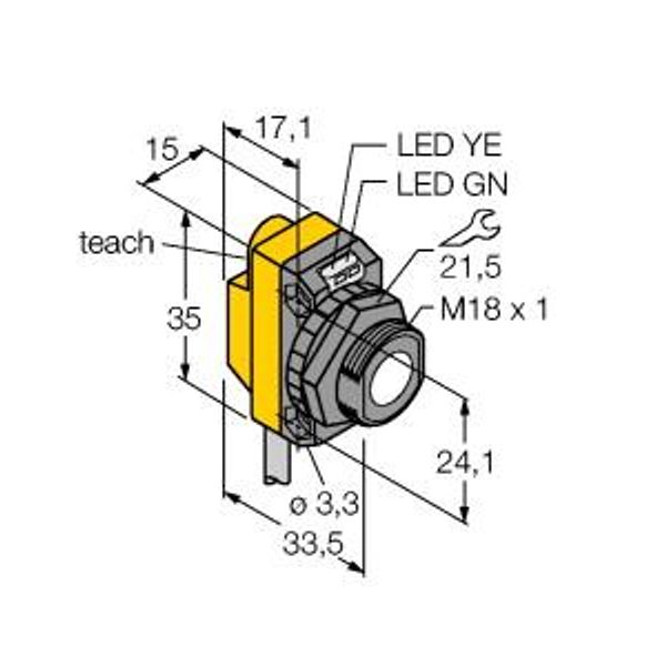 Ultrasonic Sensor diffuse mode sensor   QS18UPA W/30 image 2