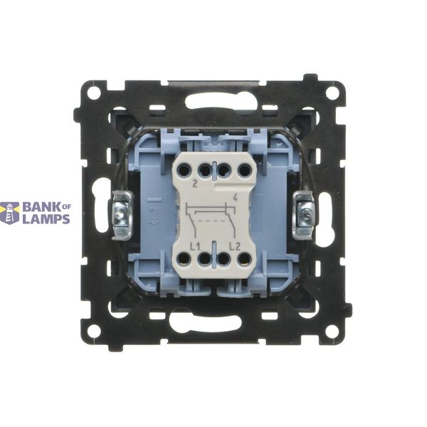 Double pushbutton without pictogram, (module), Simon 24, IP20/IP44, 10AX, 10A, white image 1
