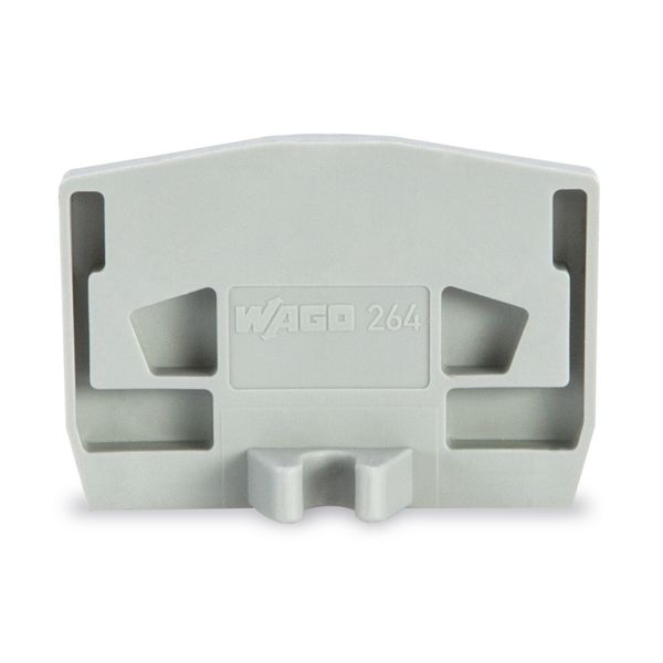 End plate with fixing flange 4 mm thick gray image 1