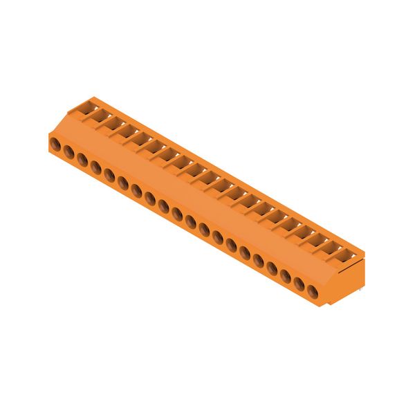 Printed circuit board terminals, 5.08 mm, Number of poles: 20, 180°, Solder pin length (l): 3.2 mm, tinned, orange, Clamping yoke connection, Clamping range, max. : 6 mm², Box image 4