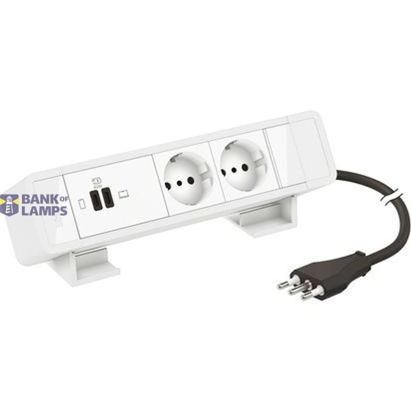 2 SOCKETS IT P30 USB C+C 63WPD 2M CORD WITH PLUG image 1