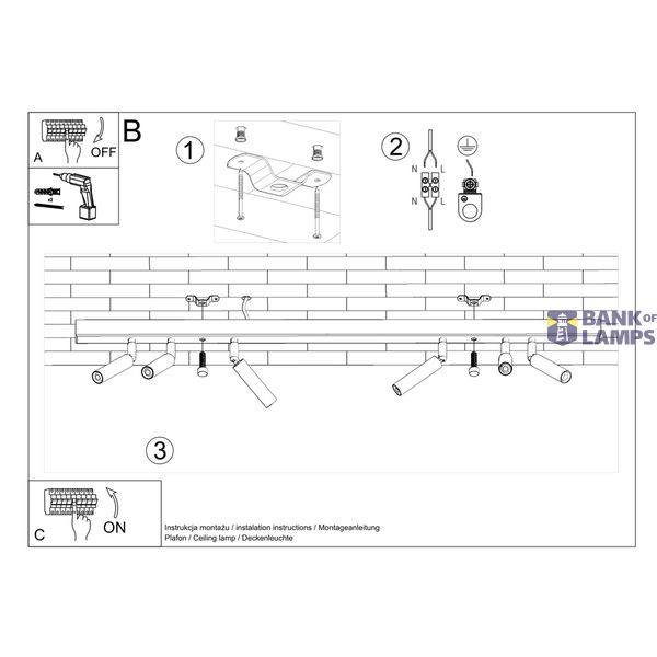 CEILING LAMP EYETECH 6 BLACK G9 6X40W IP20 image 10