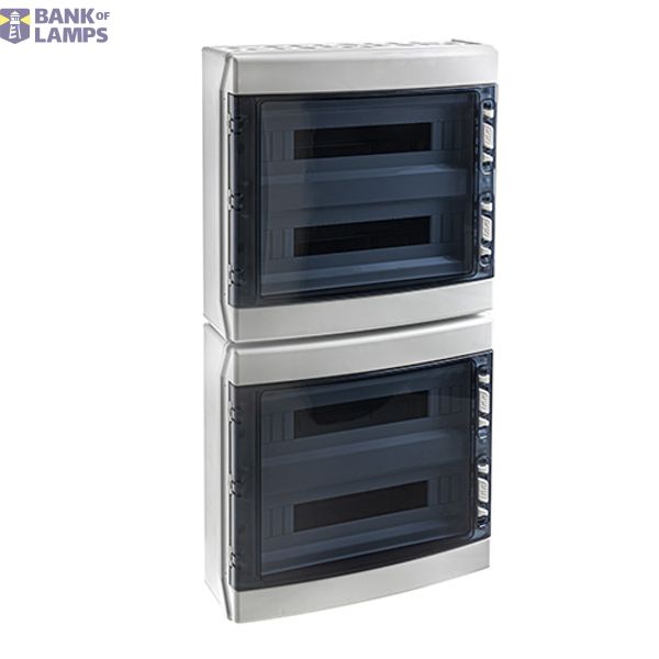4-row distribution board, 72 MW, IP65, with a transparent door image 1