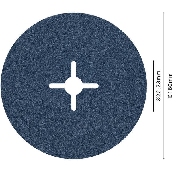 Fibre sanding disc R574, Best for Metal D= 180 mm; G= 100 image 2